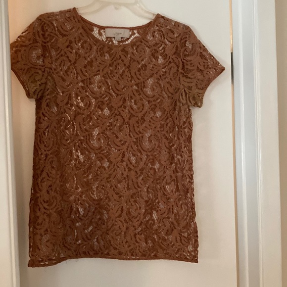 LOFT Tops - LOFT Short Sleeve Lace Top Size M